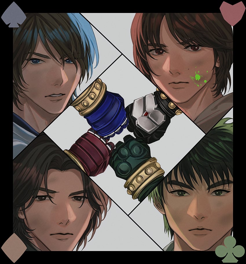 kamen rider blade, kamen rider garren, kamen rider chalice, kamen rider leangle, kenzaki kazuma, and 3 more (kamen rider and 1 more) drawn by sasakura34