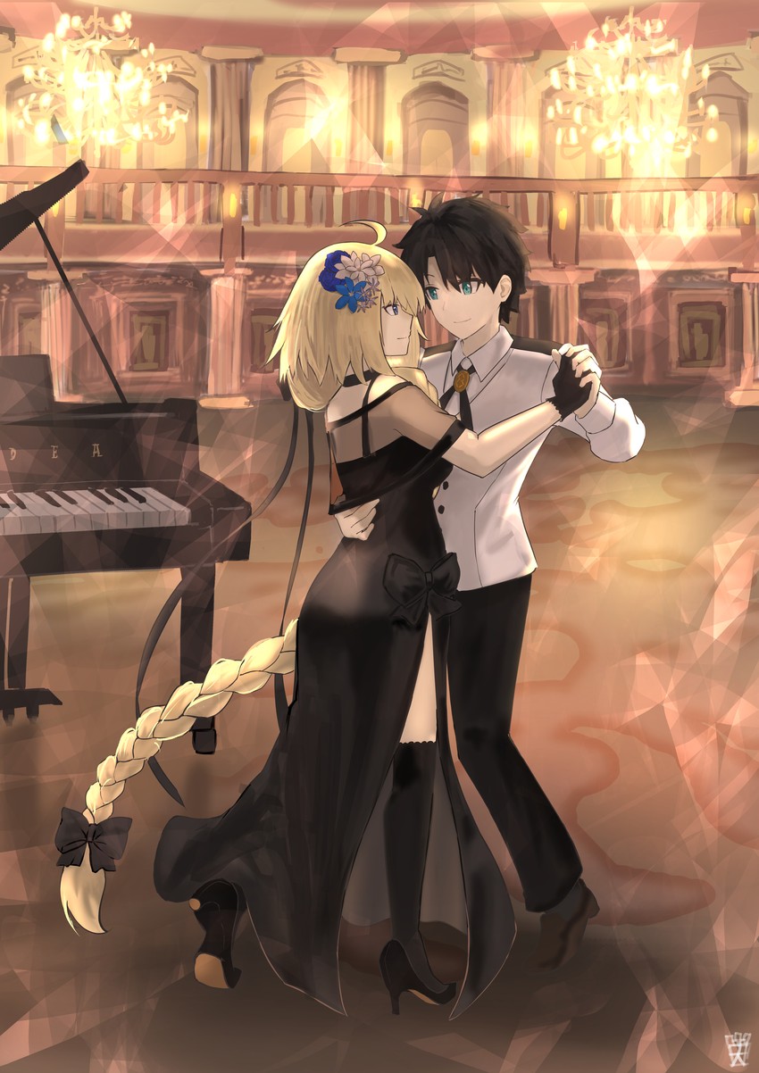 fujimaru ritsuka and jeanne d'arc (fate and 2 more) drawn by ootato