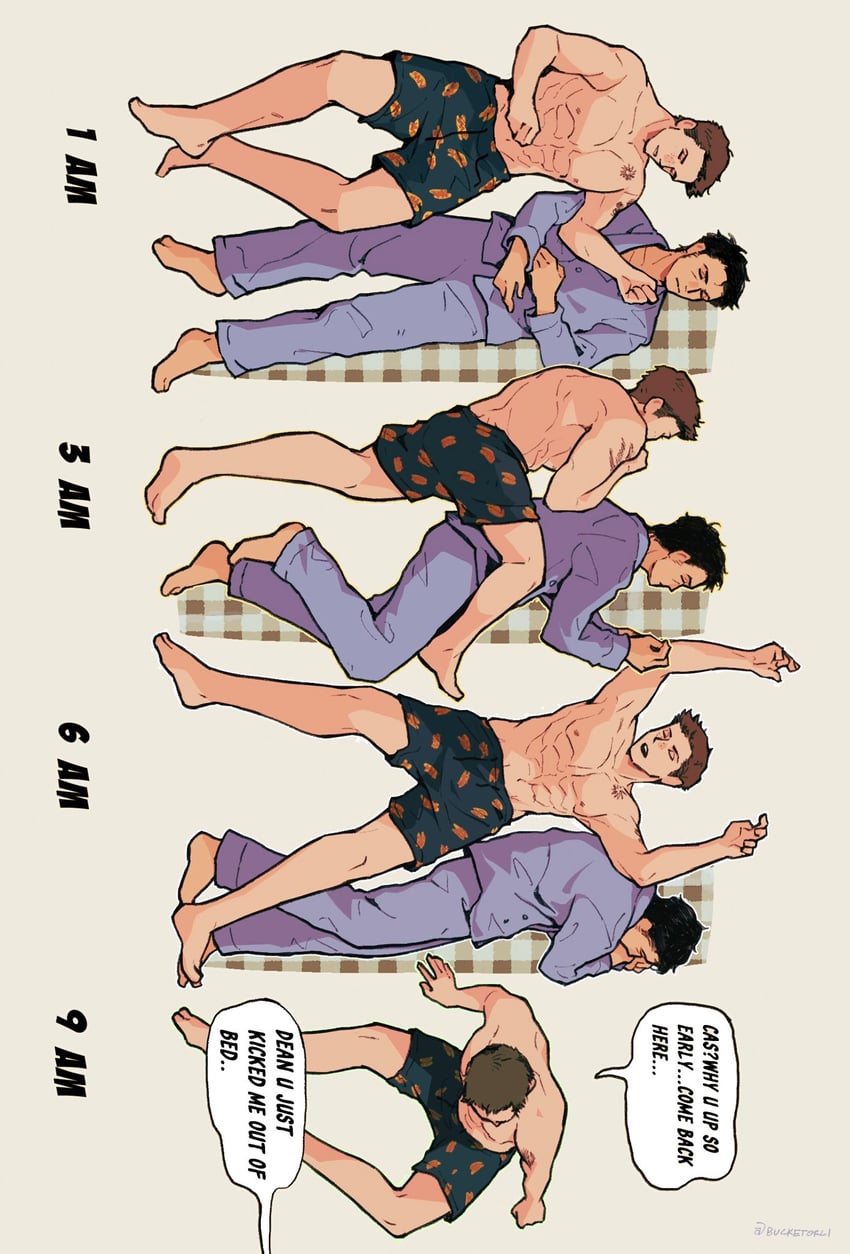 castiel and dean winchester (supernatural) drawn by li_bucket