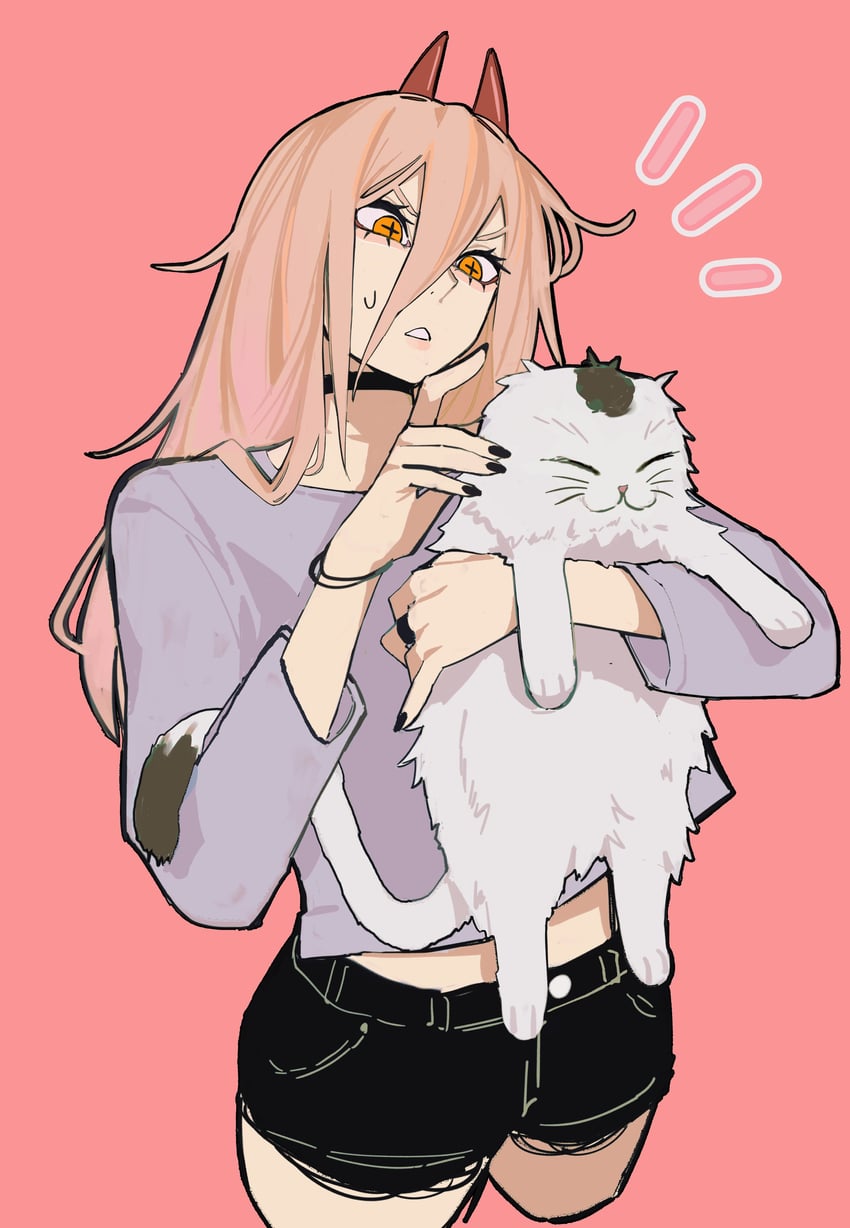 power and meowy (chainsaw man) drawn by sailen0