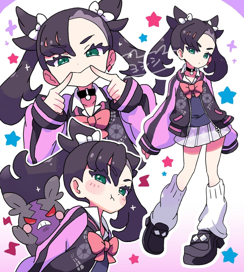 morpeko and marnie (pokemon and 1 more) drawn by yoshishi_(yosisitoho)