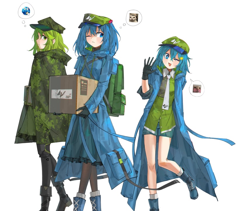 kawashiro nitori and yamashiro takane (touhou) drawn by aesur_a