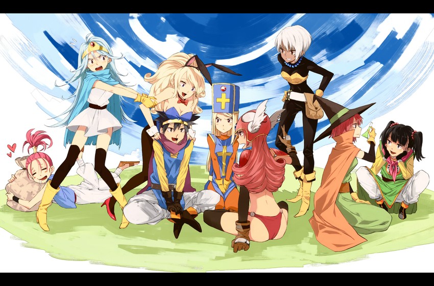 warrior, sage, priest, roto, hero, and 5 more (dragon quest and 1 more) drawn by n_i_n_o