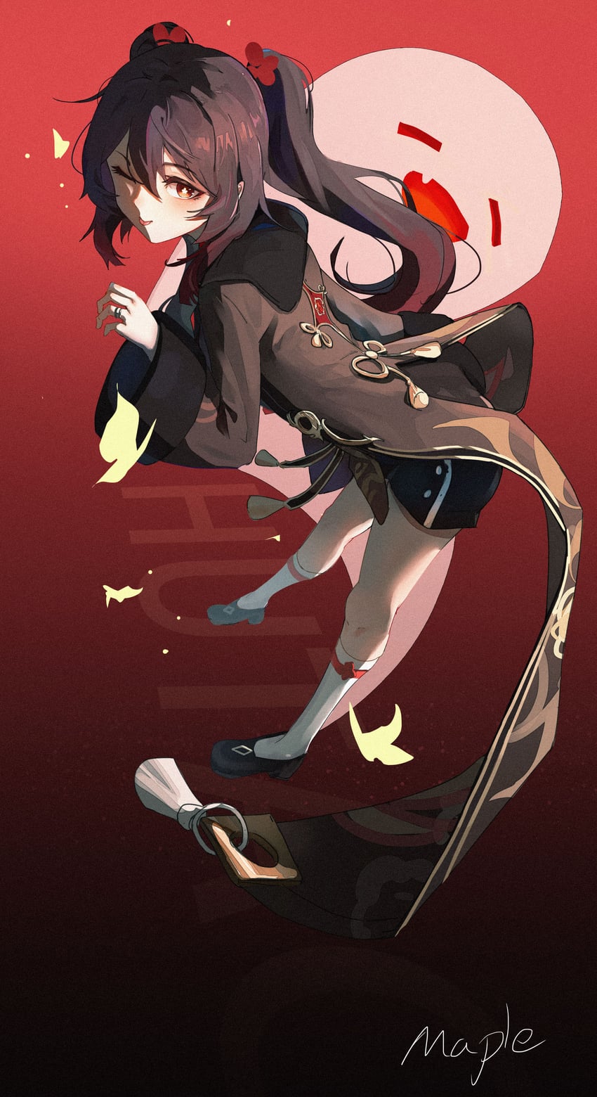 hu tao and boo tao (genshin impact) drawn by maple_(luoty111)