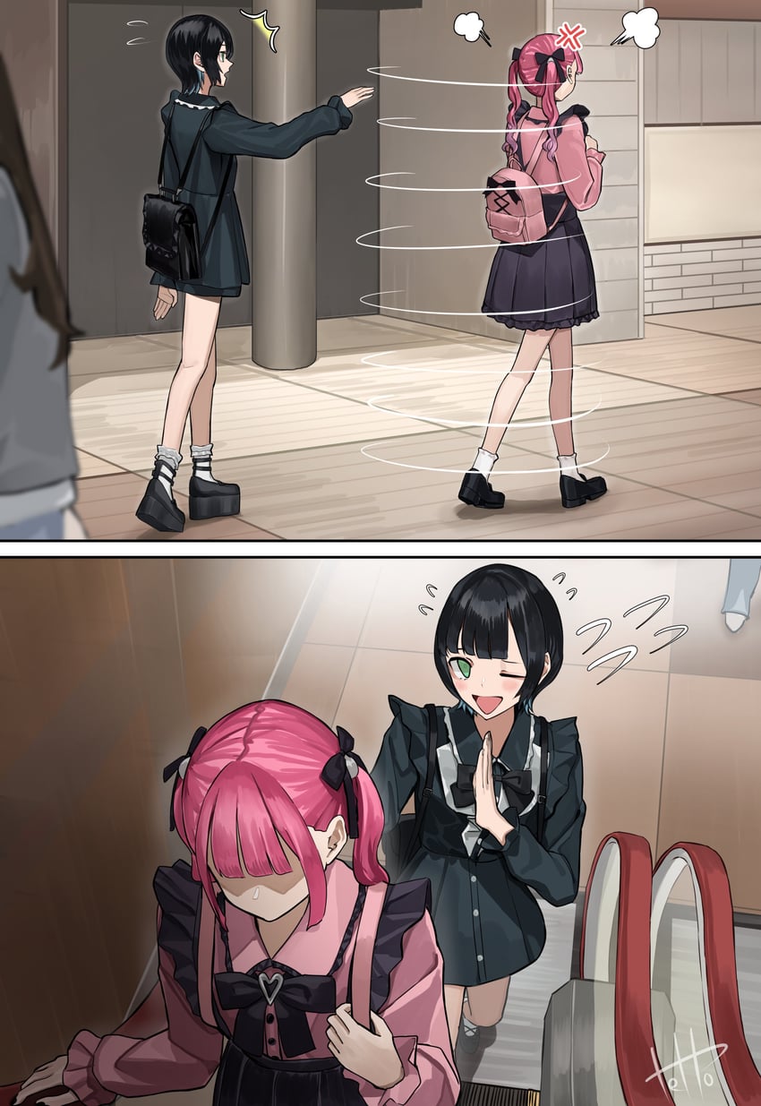 hinamizawa hinami and igarashi ritsu (original) drawn by tetto_(onnoveltet)