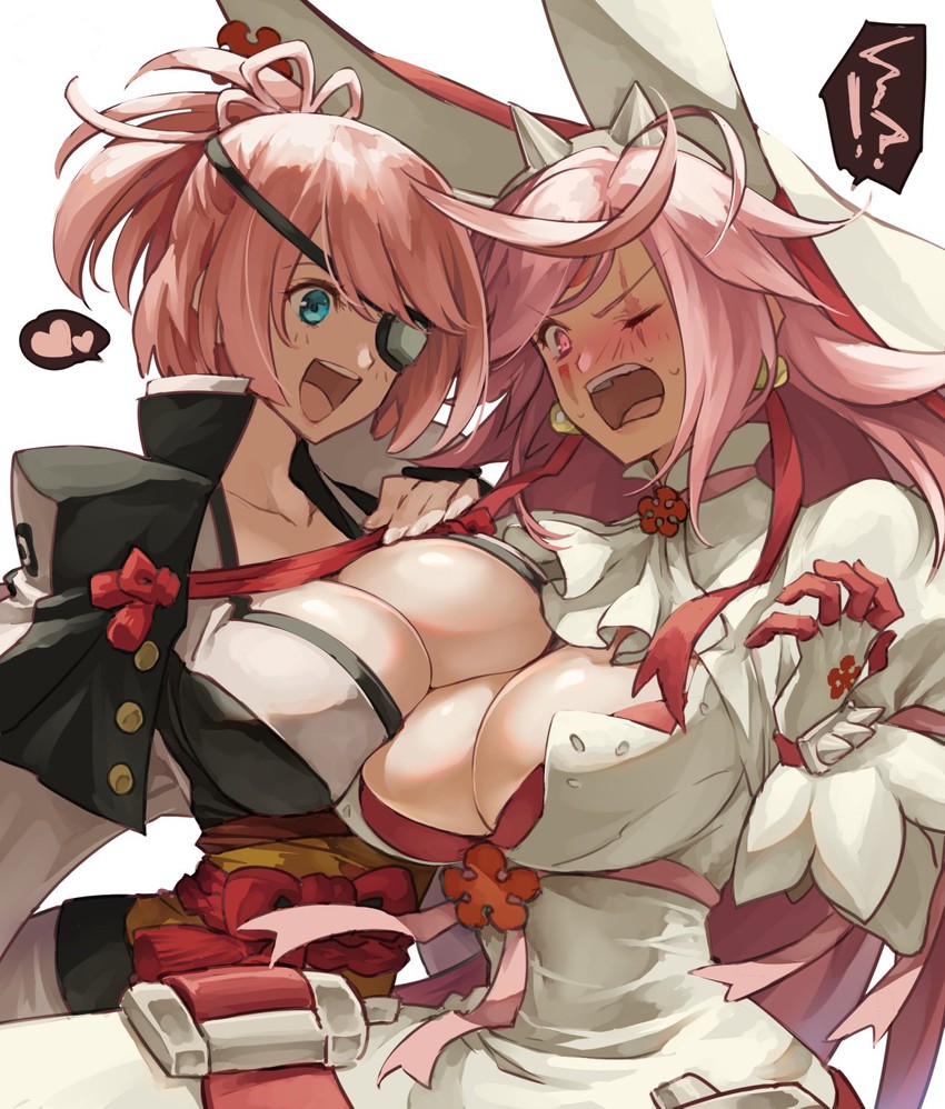 elphelt valentine and baiken (guilty gear and 1 more) drawn by jako_(toyprn)