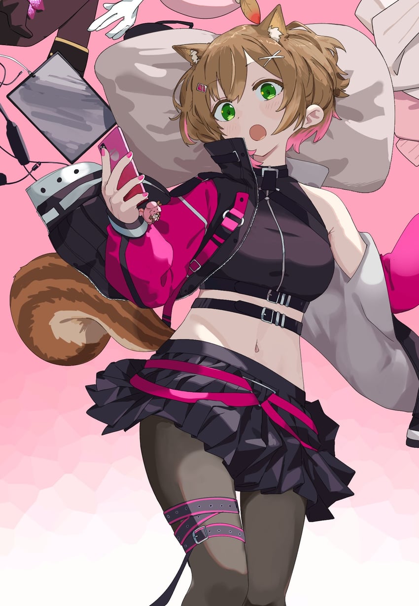 ayunda risu (hololive and 1 more) drawn by azslyne