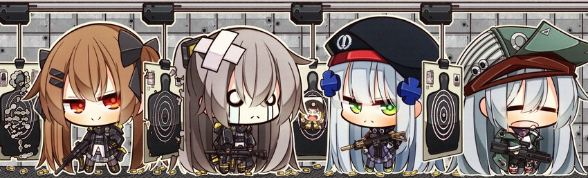 hk416, ump45, ump9, g11, and m16a1 (girls' frontline) drawn by 7:08