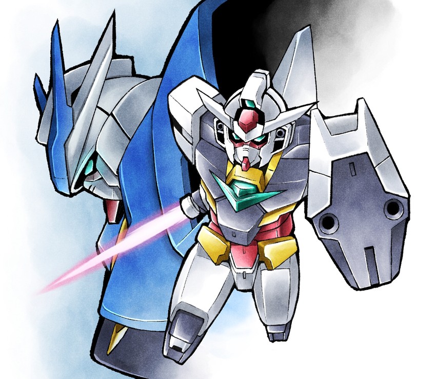 earthree gundam and core gundam (gundam and 2 more) drawn by ma_tsukasa
