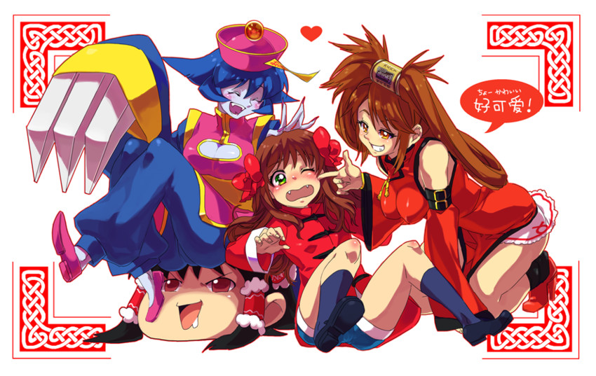 hakurei reimu, hsien-ko, kuradoberi jam, and arima miyako (touhou and 5 more) drawn by akiyama_(yamagoya)