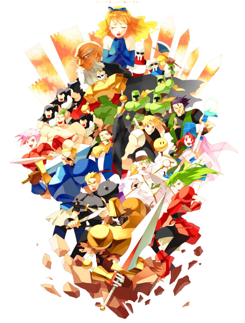 serena corsair, nicole neil, randy m green, ginjirou ibushi, samuel han, and 1 more (guardian heroes) drawn by gum_(gmng)