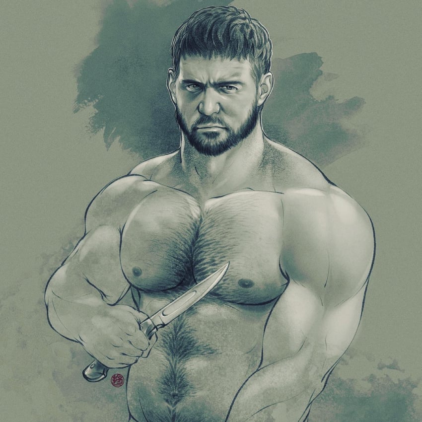 chris redfield (resident evil and 1 more) drawn by youngyee_art