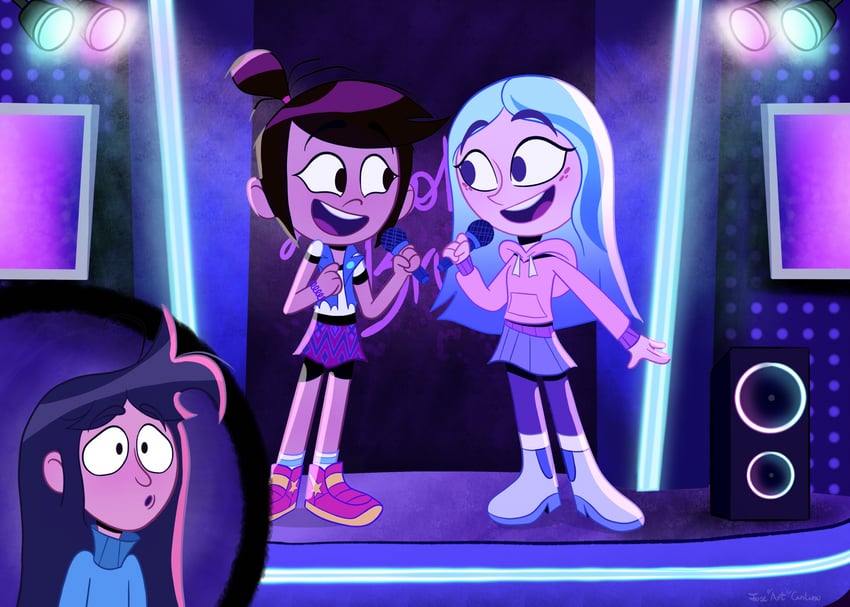 andrea davenport, molly mcgee, and libby stein-torres (the ghost and molly mcgee) drawn by joseartcentenoofficial