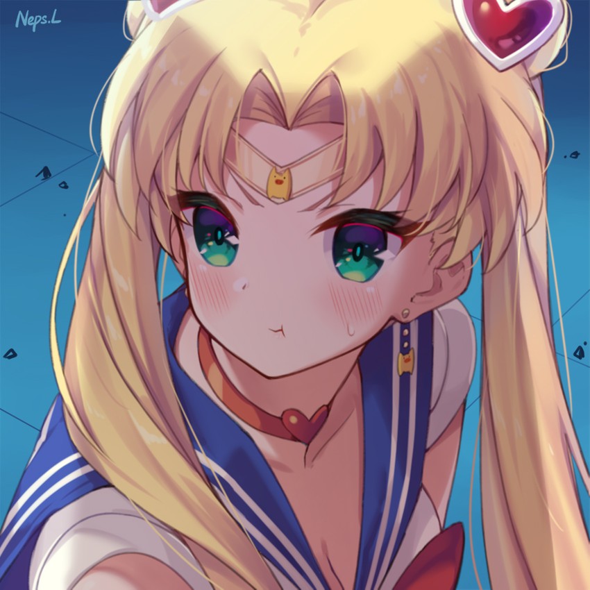 tsukino usagi, sailor moon, akai haato, and haaton (hololive and 2 more) drawn by neps-l