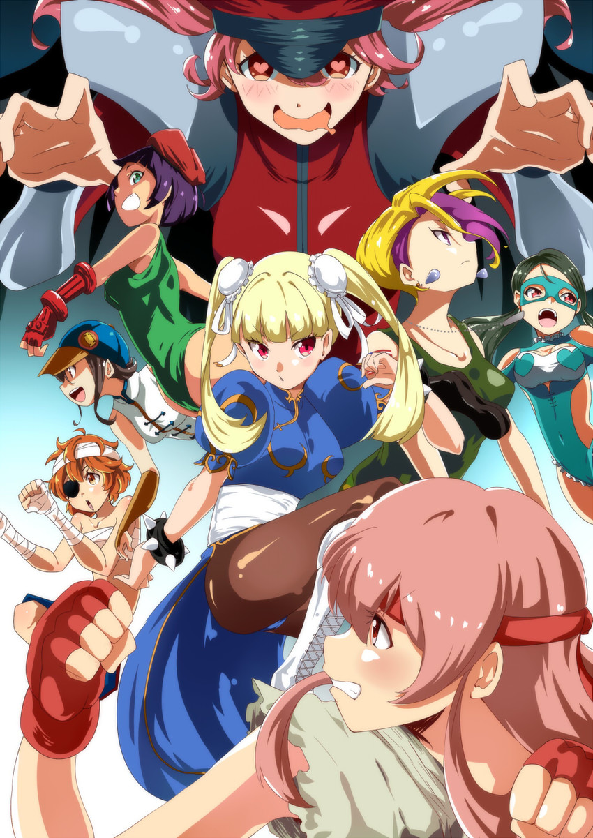 chun-li, cammy white, ryu, rainbow mika, m. bison, and 11 more (street fighter and 1 more) drawn by rahaaru_c