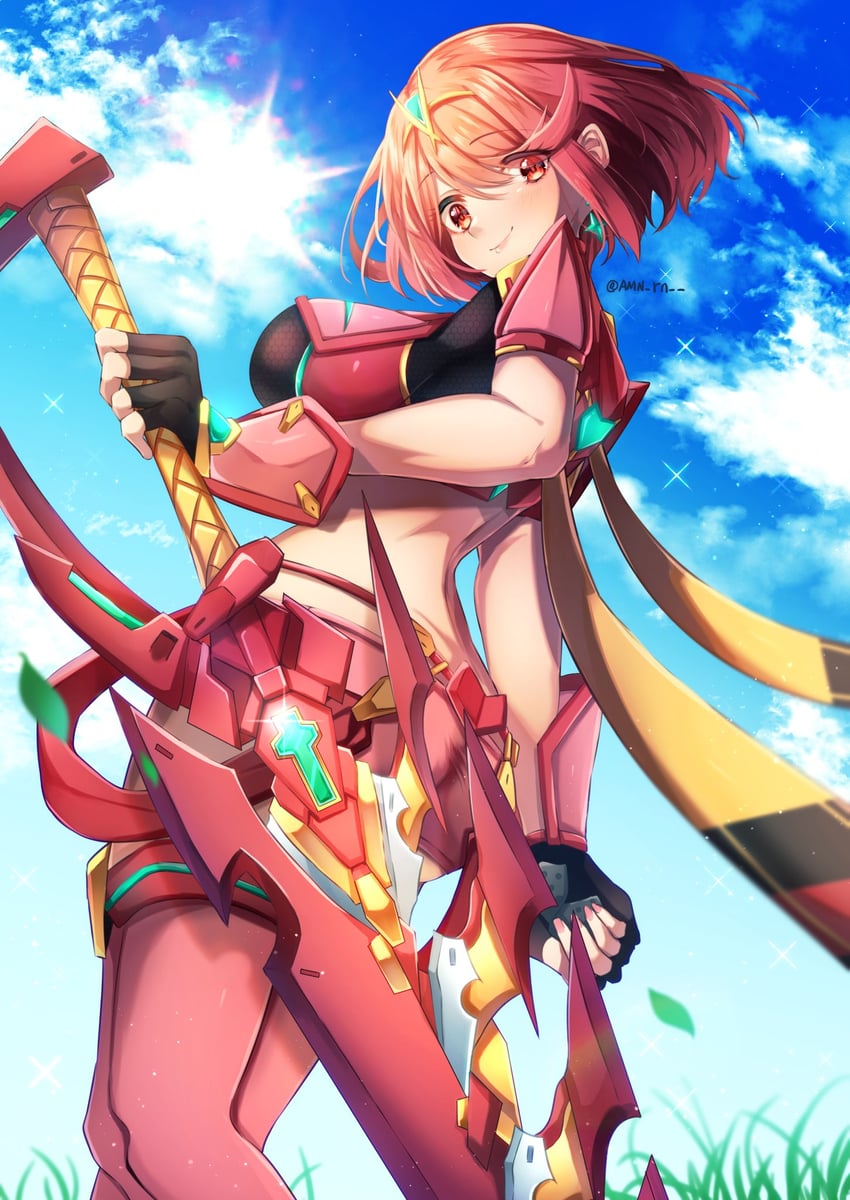 pyra (xenoblade chronicles and 1 more) drawn by amanoru_mozuku