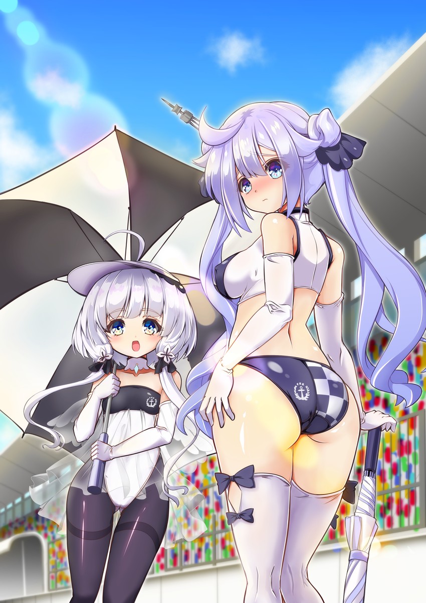 unicorn and little illustrious (azur lane) drawn by raranokusu