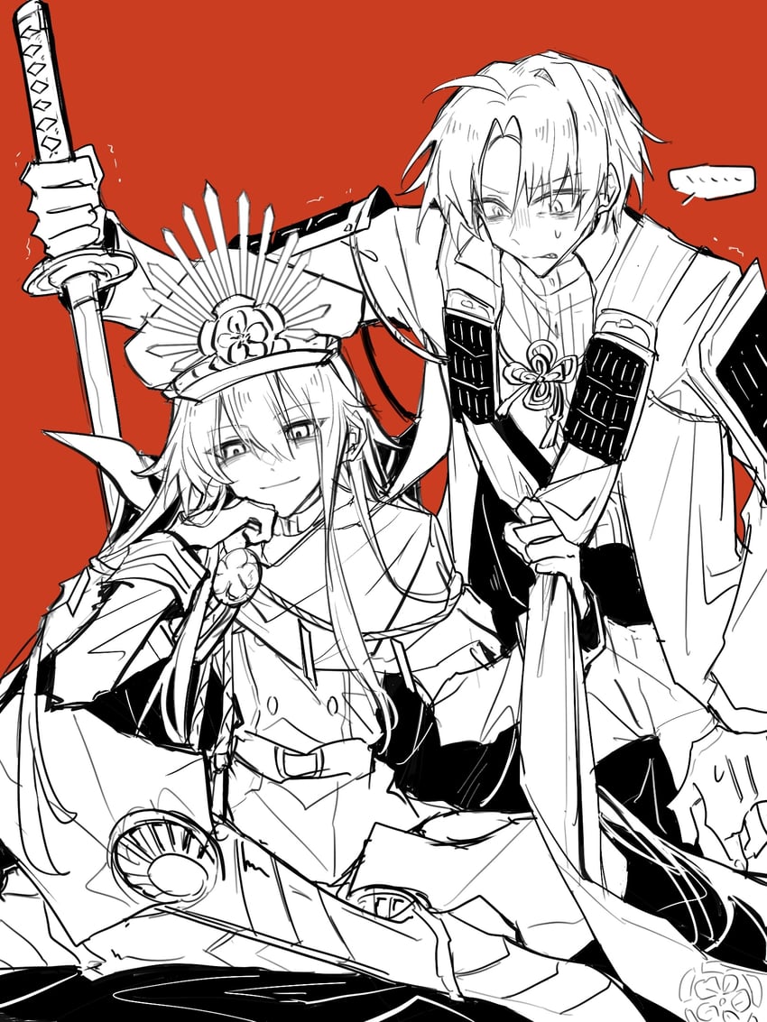 oda nobunaga and heshikiri hasebe (fate and 2 more) drawn by yuezhuanlang