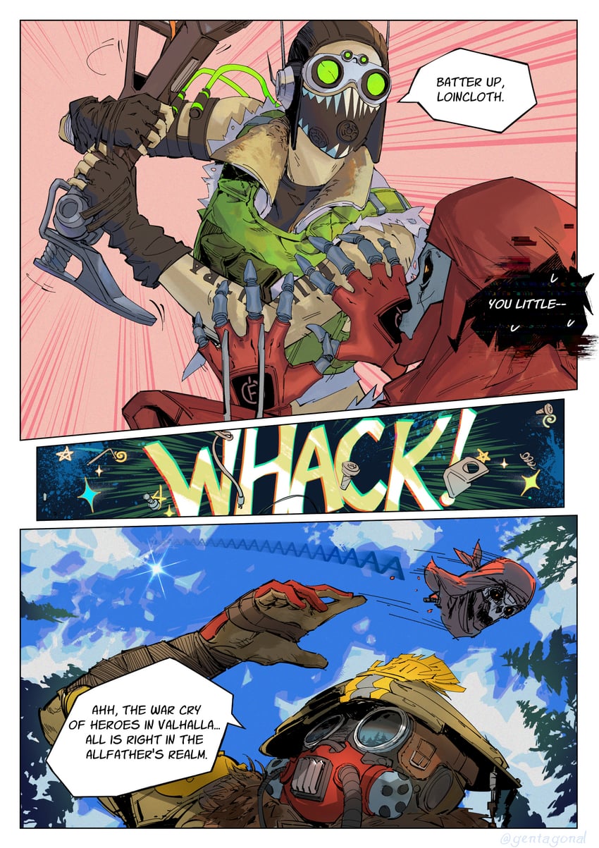 octane, bloodhound, revenant, and classic revenant (apex legends) drawn by gentagonal