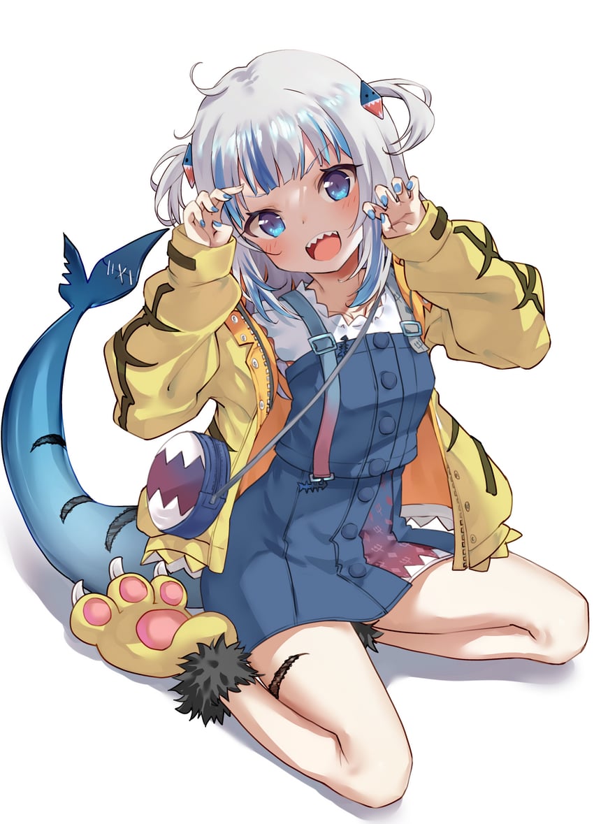 gawr gura (hololive and 1 more) drawn by boshi_(a-ieba)