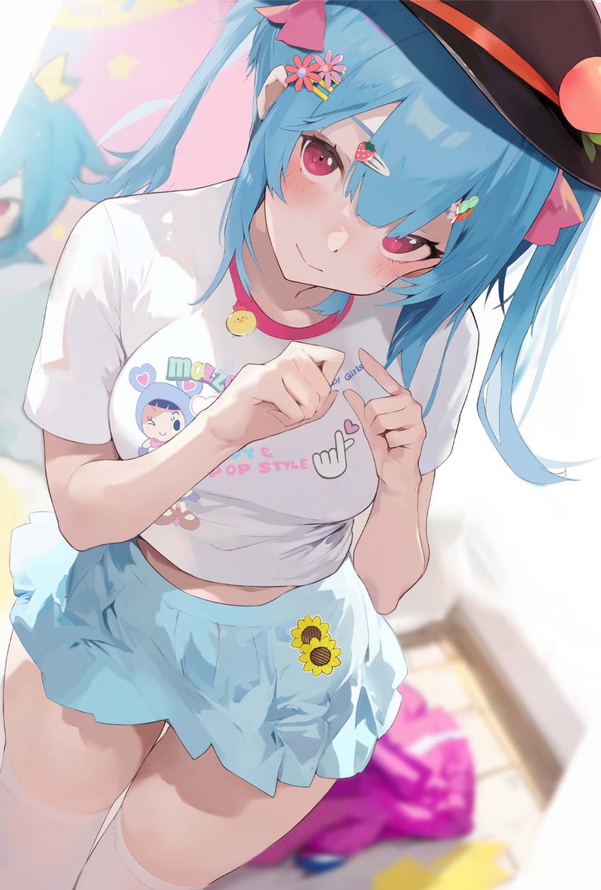 hinanawi tenshi (touhou and 1 more) drawn by tetsurou_(fe+)