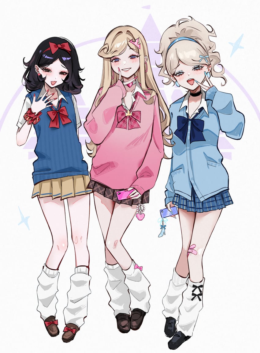 snow white, aurora, and cinderella (disney and 3 more) drawn by ompf