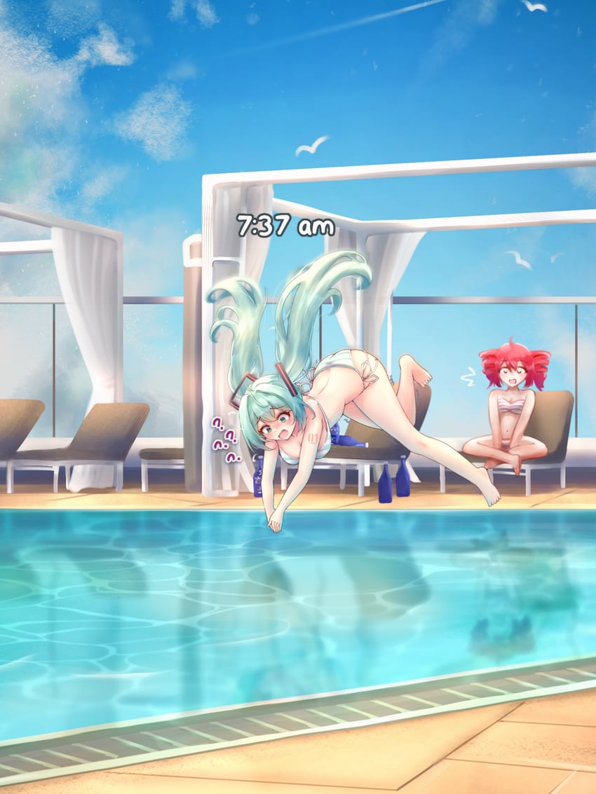 hatsune miku and kasane teto (vocaloid and 1 more) drawn by h3p0