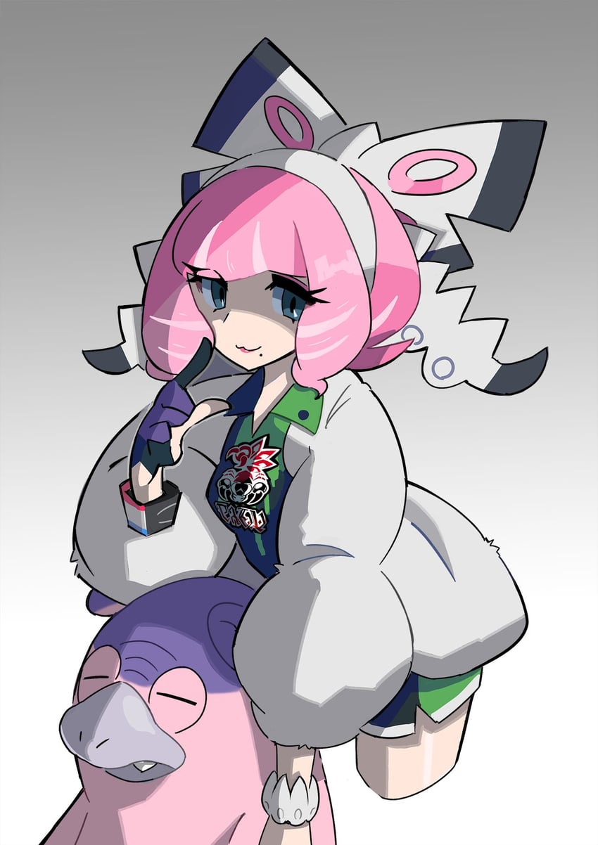klara and galarian slowpoke (pokemon and 1 more) drawn by shakeeeeeeeee