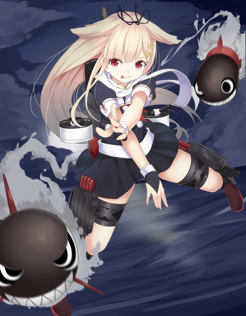yuudachi and yuudachi kai ni (kantai collection) drawn by kiukoma
