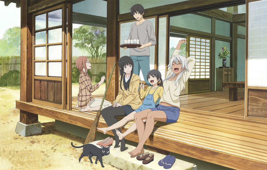 kowata makoto, kuramoto chinatsu, kowata akane, chito, ishiwatari nao, and 1 more (flying witch)