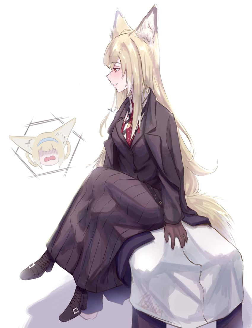 doctor, suzuran, and vulpisfoglia (arknights) drawn by 10_shii