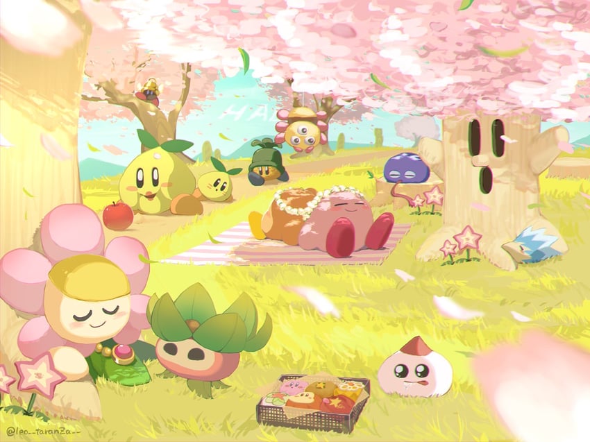 kirby, waddle dee, gooey, whispy woods, como, and 8 more (kirby) drawn by leo_taranza