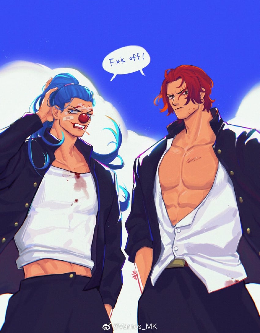 shanks and buggy the clown (one piece) drawn by vamos_mk