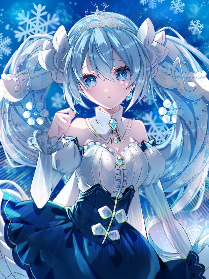 hatsune miku and yuki miku (vocaloid) drawn by uzuki_15555