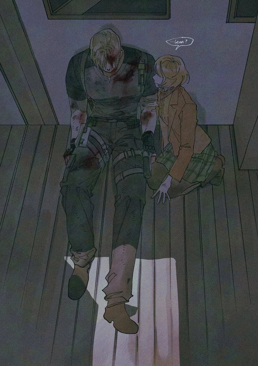 leon s. kennedy and ashley graham (resident evil and 1 more) drawn by nul