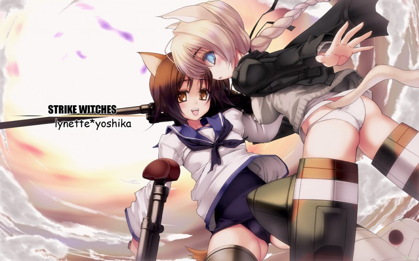 miyafuji yoshika and lynette bishop (world witches series and 1 more) drawn by coffee_cat