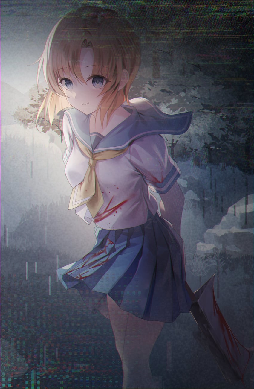 ryuuguu rena (higurashi no naku koro ni) drawn by nyako_(x_nyako_x)