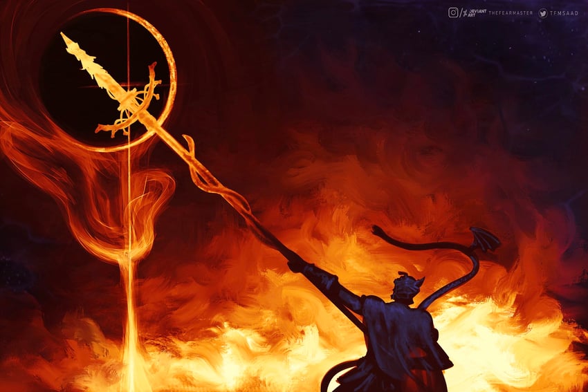 messmer the impaler (elden ring and 1 more) drawn by thefearmaster