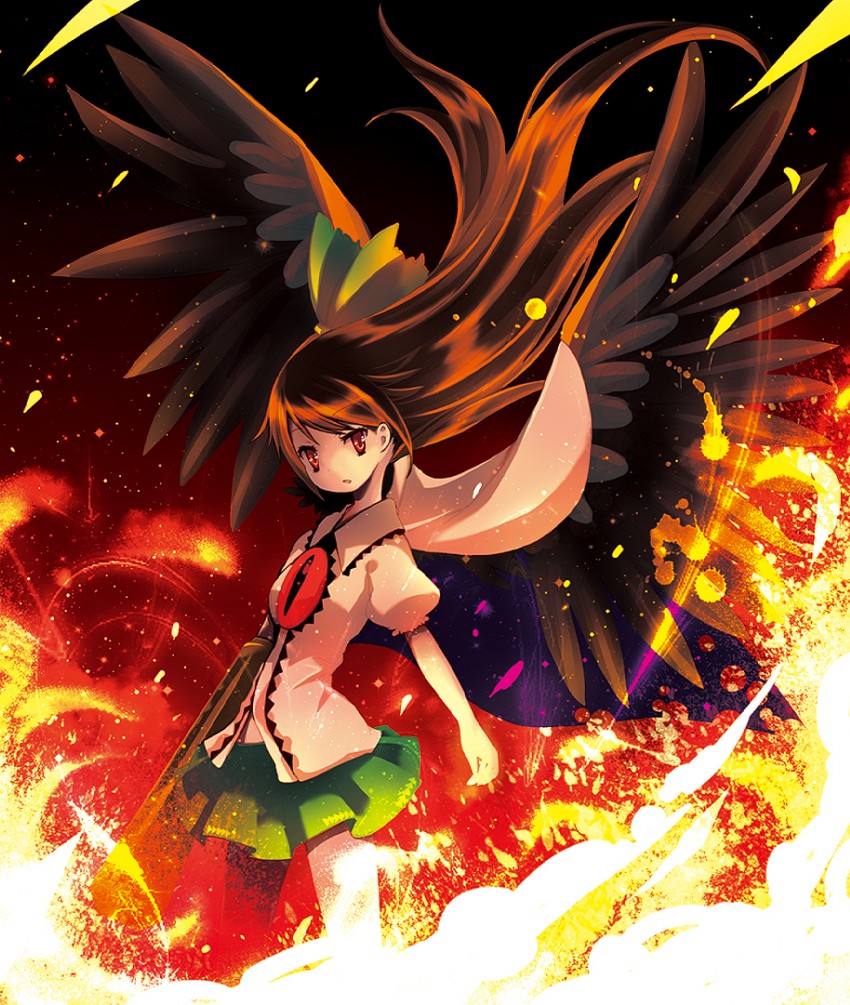 reiuji utsuho (touhou) drawn by catbell