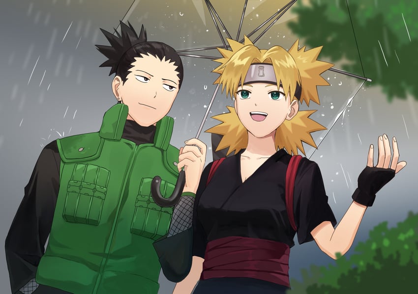 temari and nara shikamaru (naruto and 1 more) drawn by user_kjjx3447