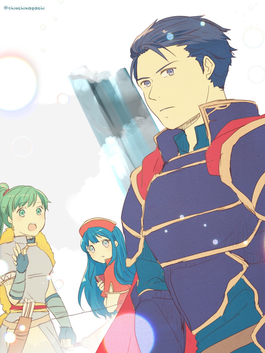 lyn, lilina, and hector (fire emblem and 3 more) drawn by nishimura_(shinchinagachi)