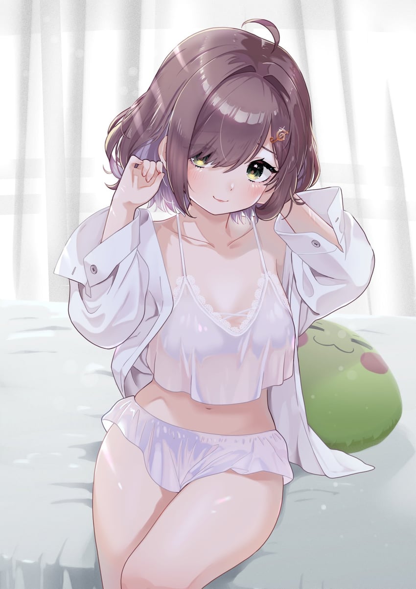 miori celesta and mogu (indie virtual youtuber) drawn by amesafu
