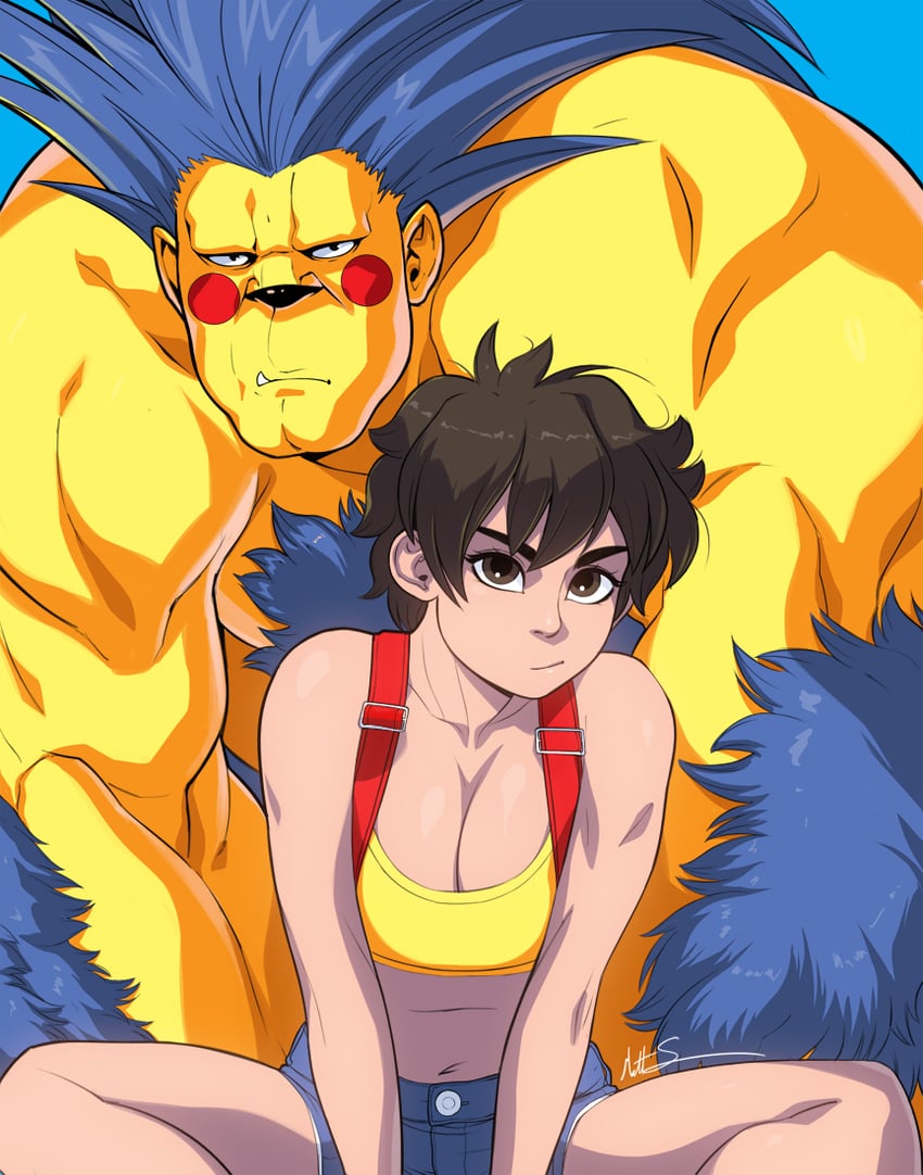 pikachu, misty, kasugano sakura, and blanka (pokemon and 1 more) drawn by exmile