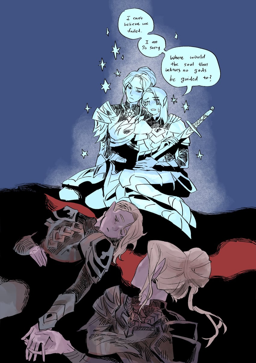 tav and minthara (dungeons & dragons and 2 more) drawn by j_jsh