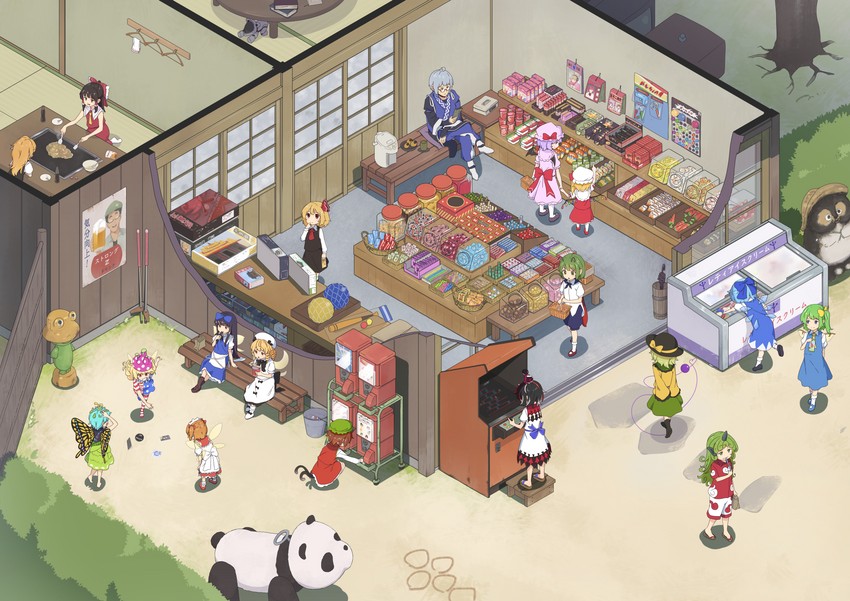 hakurei reimu, kirisame marisa, remilia scarlet, flandre scarlet, komeiji koishi, and 28 more (touhou and 4 more) drawn by kanpa_(campagne_9)