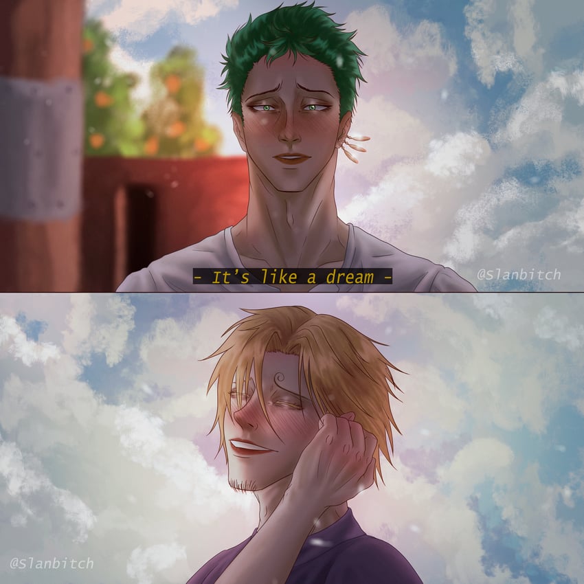 roronoa zoro and sanji (one piece) drawn by slanbitch