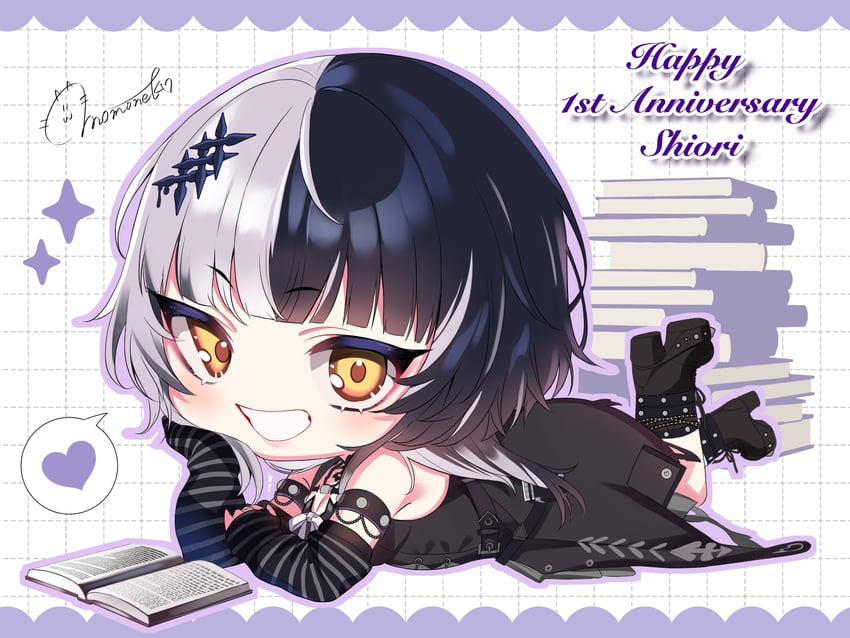 shiori novella (hololive and 1 more) drawn by momone_cco