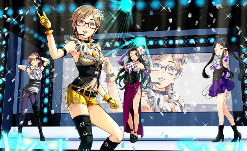 hiiragi shino, kiba manami, takahashi reiko, and akasaki chinatsu (idolmaster and 1 more) drawn by popon_ta