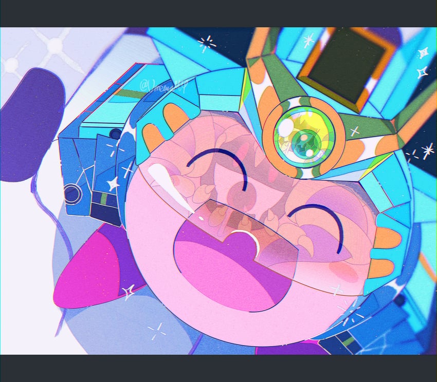 kirby, magolor, and mecha kirby (kirby and 1 more) drawn by fukkatsu_no_maya