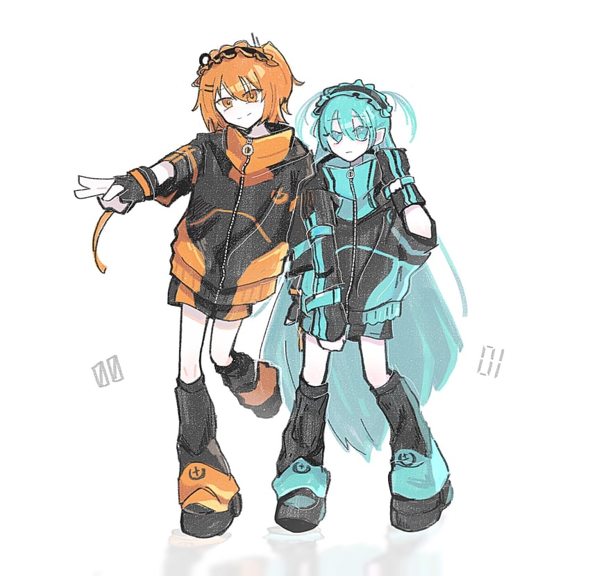 hatsune miku and adachi rei (vocaloid and 2 more) drawn by lgi_hirome